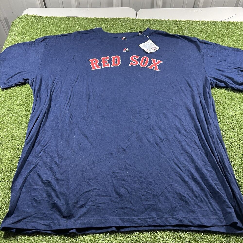 Majestic Boston Red Sox MLB Shirt Navy Red 4XL Baseball
